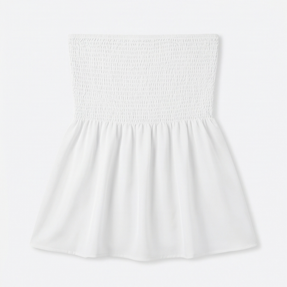 Strapless Smocked Babydoll Top — View 19 | Clova