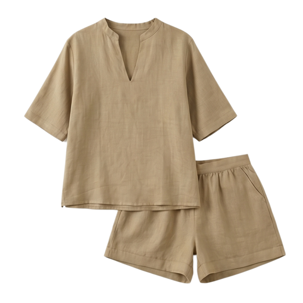 Breezy V-Neck Summer Set — View 16 | Clova