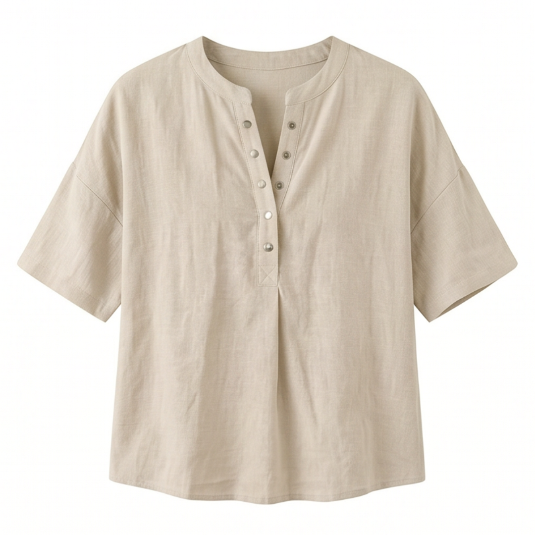 Effortless Henley Blouse — View 15 | Clova