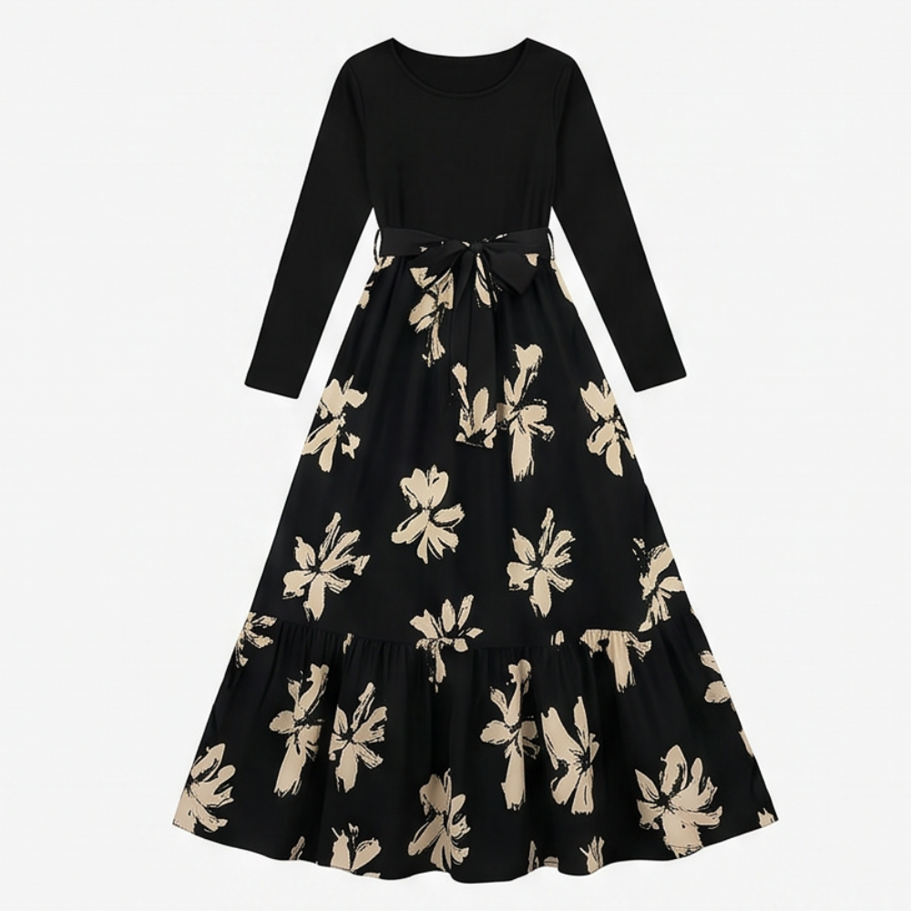 Floral Tie-Waist Maxi Dress — View 15 | Clova