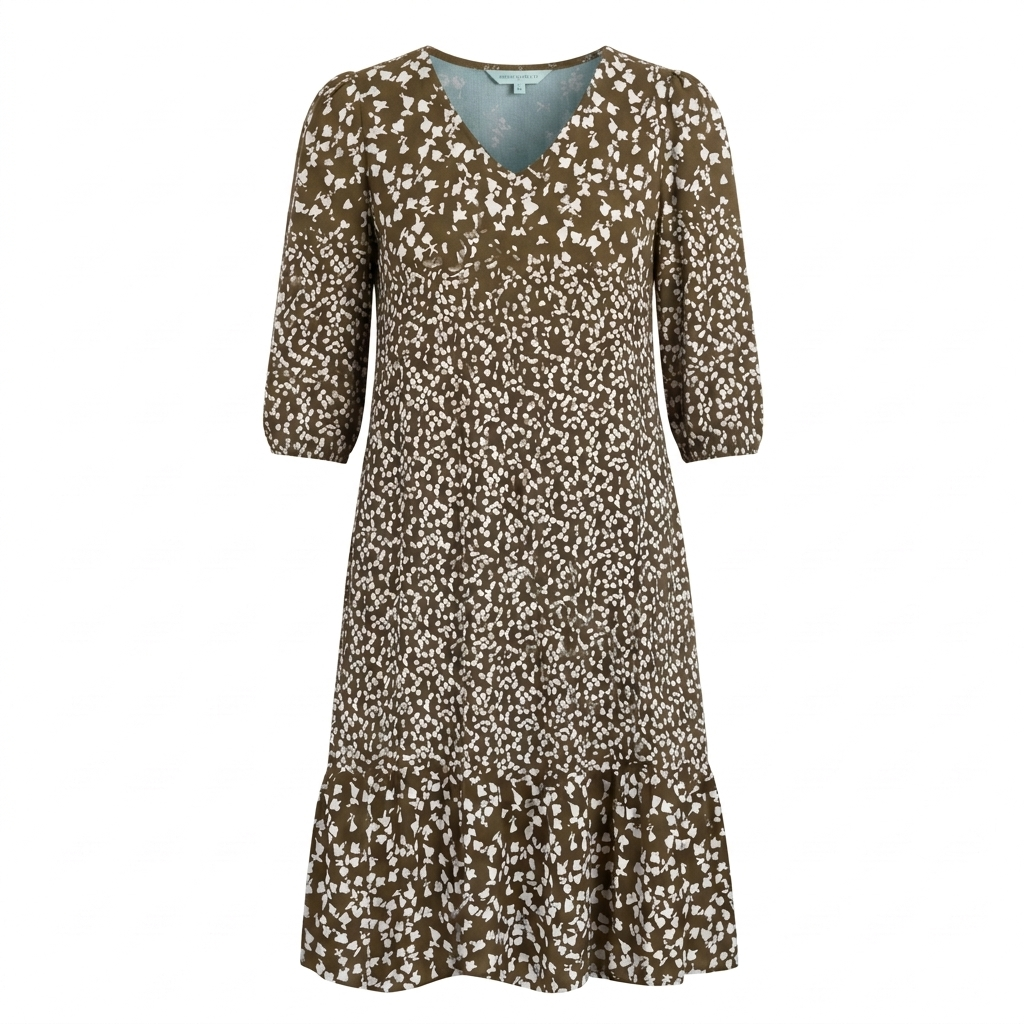 Breezy Floral Midi with Ruffle Hem — View 12 | Clova