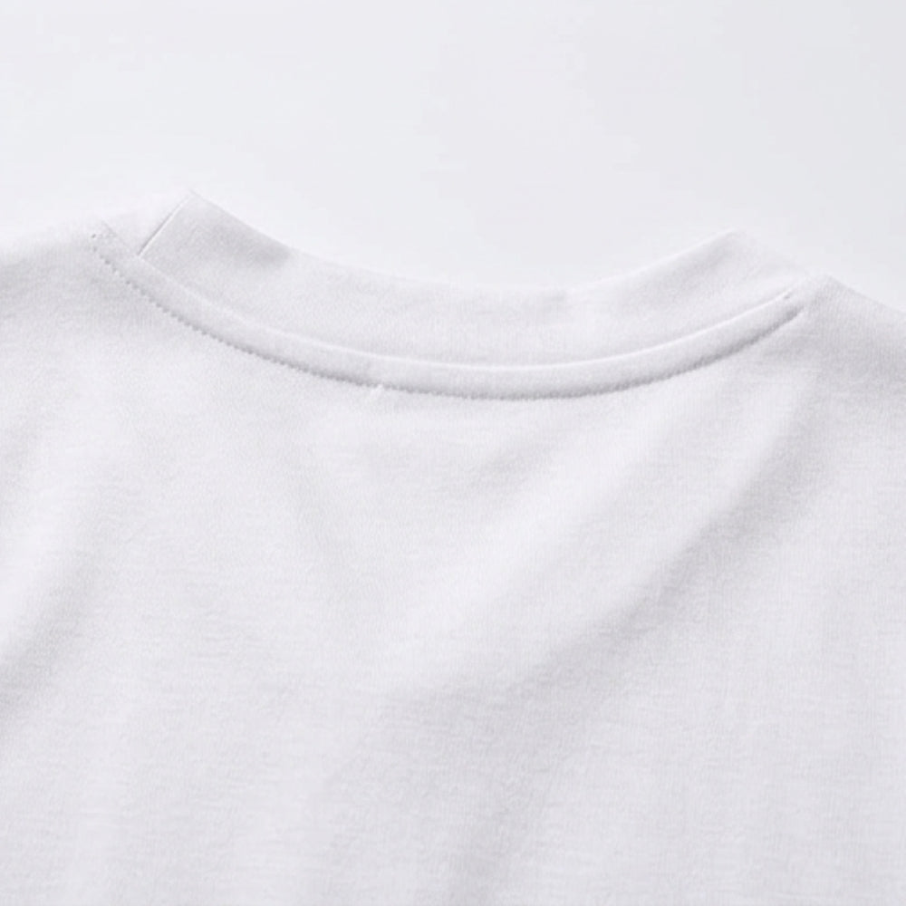 Soft V-Neck Tee with Rolled Cuffs