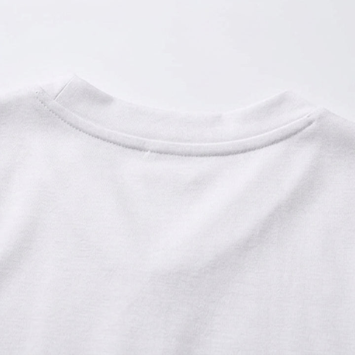 Soft V-Neck Tee with Rolled Cuffs