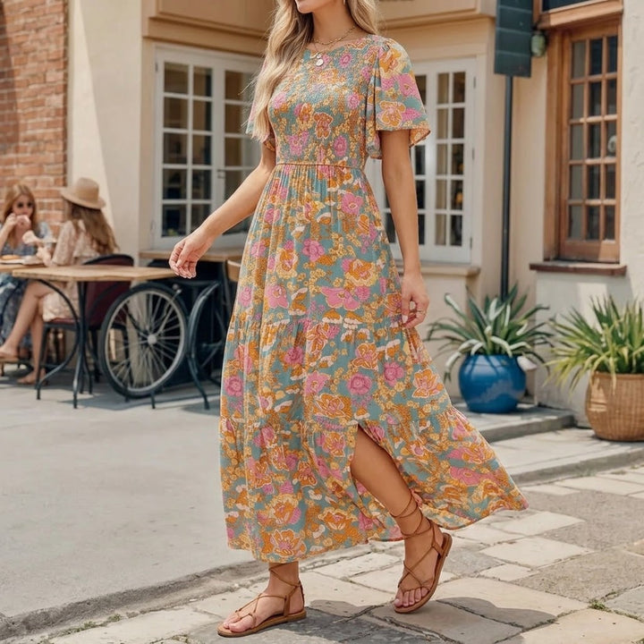 Smocked Floral Maxi Dress for Spring