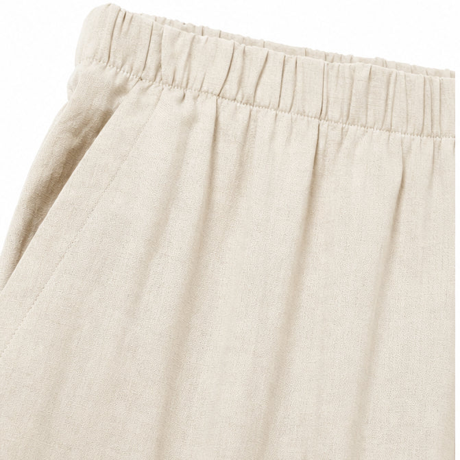 Linen-Look 2-Piece Set, Ruffle-Cuff Top &amp; Wide-Leg Trousers, Women&