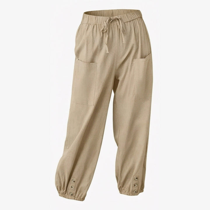 Relaxed Fit Cotton Linen Capris