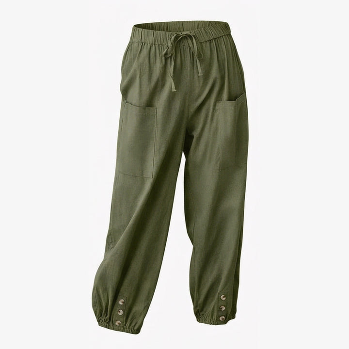 Relaxed Fit Cotton Linen Capris