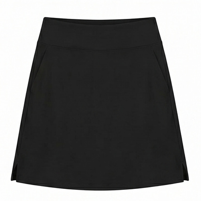 Knee-Length Skort with Built-In Shorts — View 18 | Clova