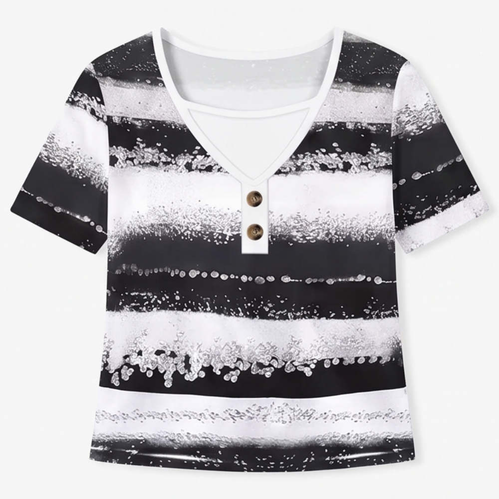Flowy Watercolor Henley for Easy Summer Style — View 18 | Clova
