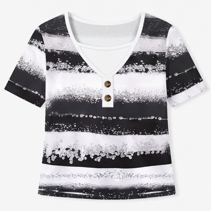 Flowy Watercolor Henley for Easy Summer Style — View 18 | Clova