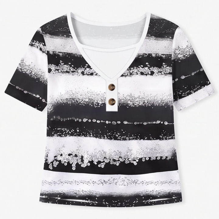 Flowy Watercolor Henley for Easy Summer Style — View 18 | Clova