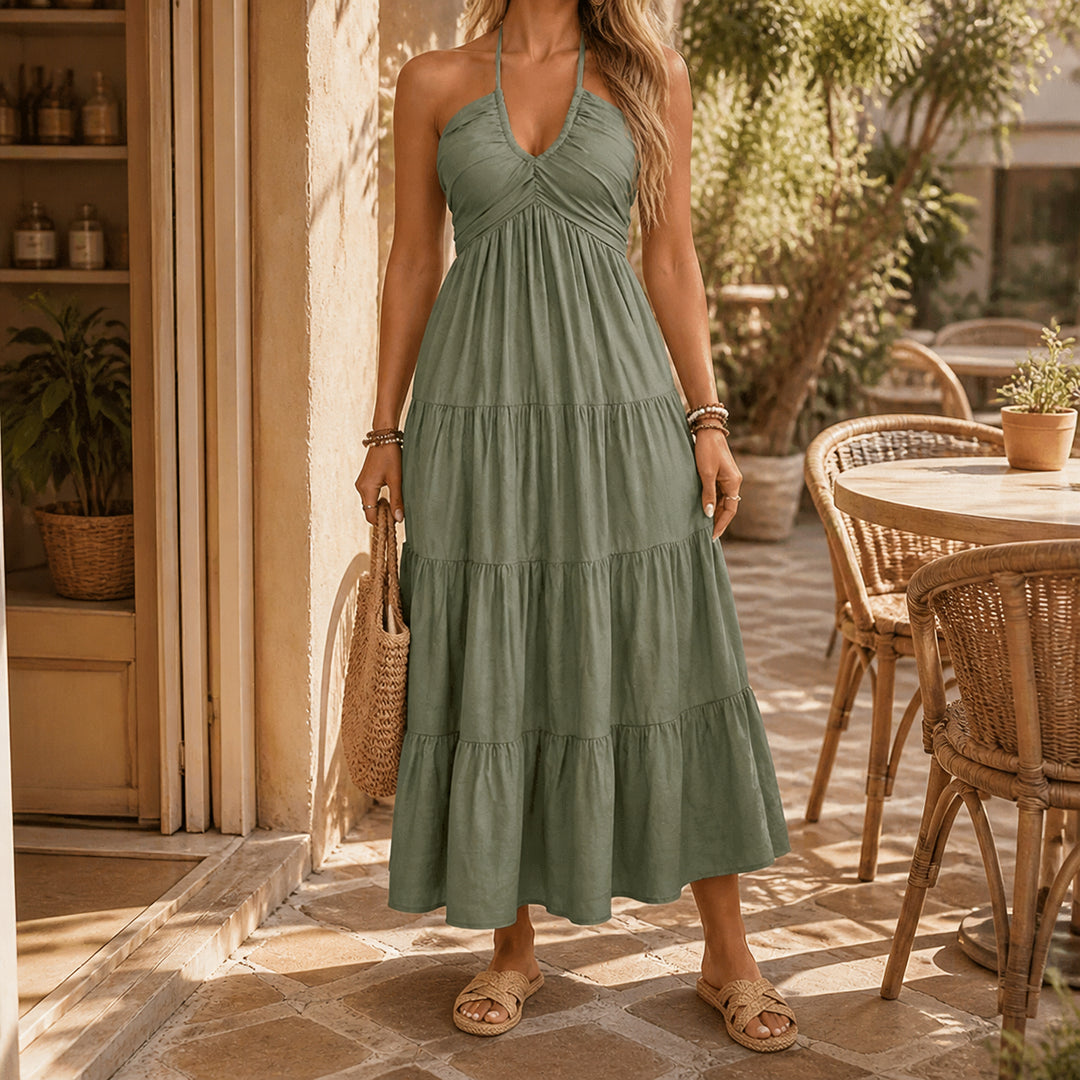 FLOWY HALTER MAXI DRESS FOR EFFORTLESS STYLE
