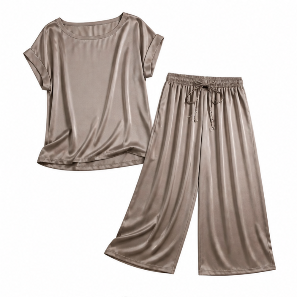 Nadine Two-Piece Set with Wide-Leg Trousers — View 11 | Clova