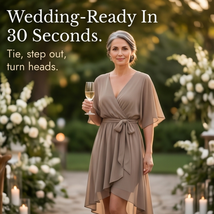 Flowing V-Neck Midi Dress — View 9 | Clova