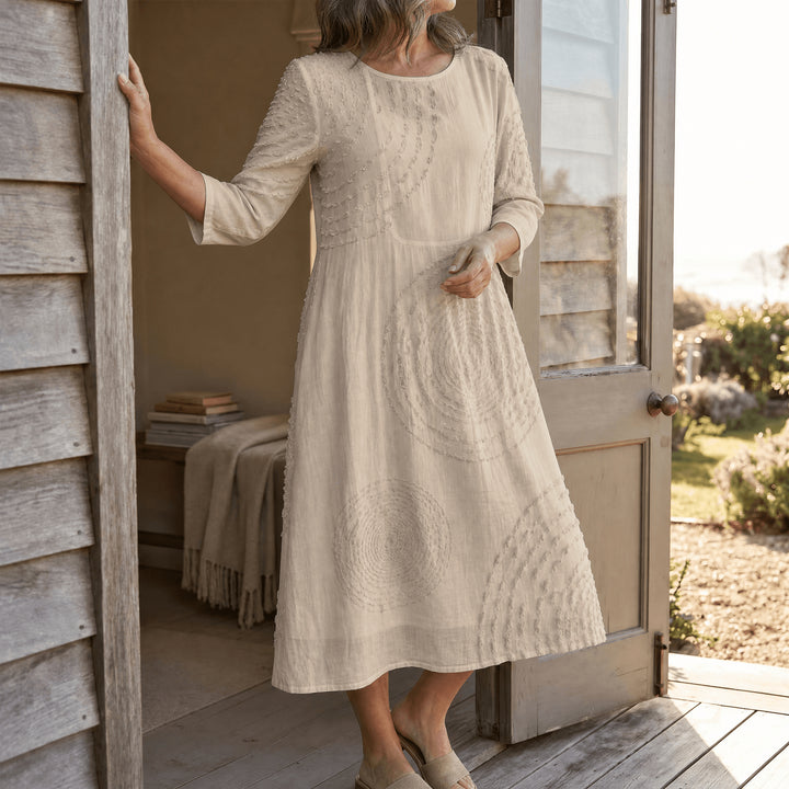 Embossed Texture Midi Dress