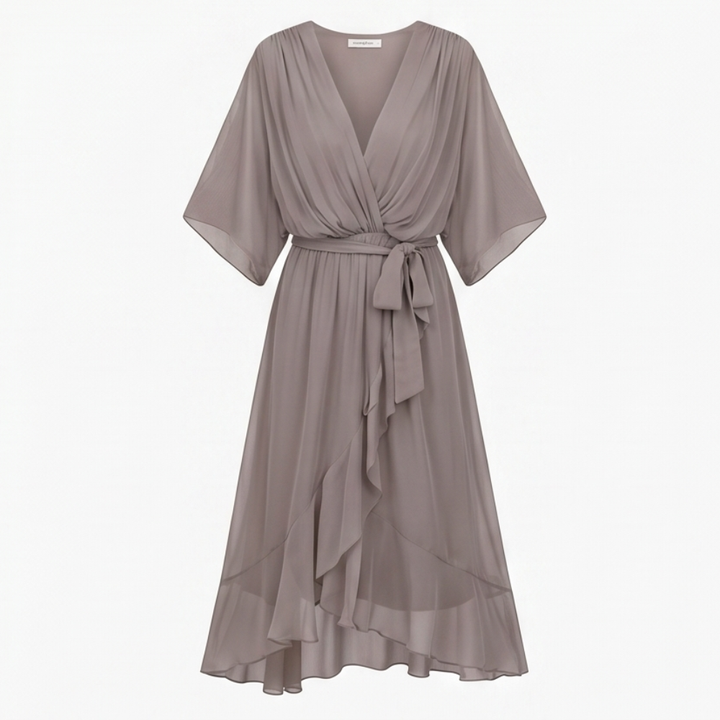 Flowing V-Neck Midi Dress — View 20 | Clova