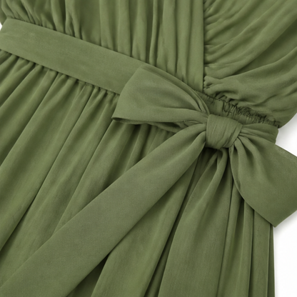 Flowing V-Neck Midi Dress — View 13 | Clova