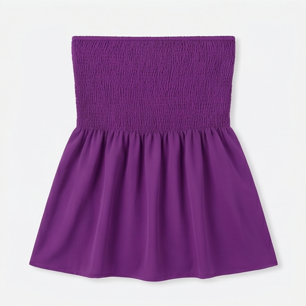 Strapless Smocked Babydoll Top — View 16 | Clova
