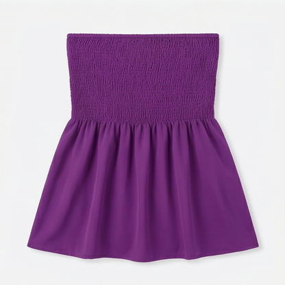 Strapless Smocked Babydoll Top — View 16 | Clova