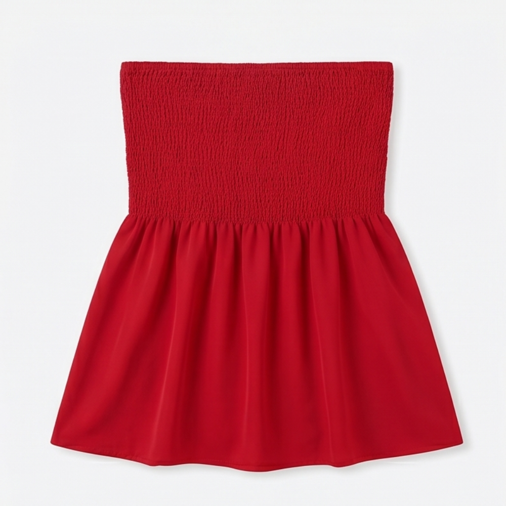 Strapless Smocked Babydoll Top — View 18 | Clova