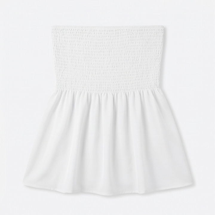 Strapless Smocked Babydoll Top — View 19 | Clova