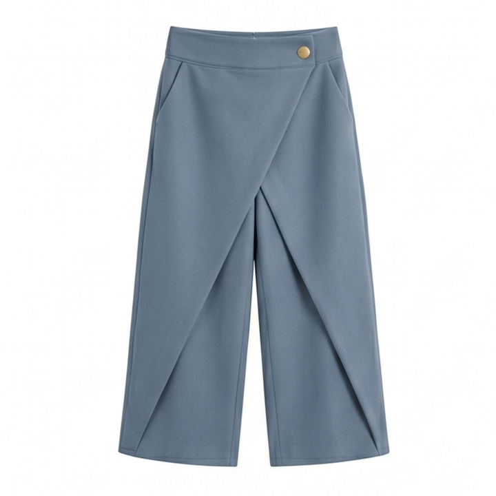 Wrap-Front Wide-Leg Pants — View 14 | Clova
