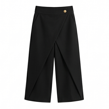 Wrap-Front Wide-Leg Pants — View 15 | Clova