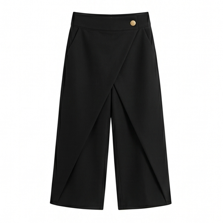 Wrap-Front Wide-Leg Pants — View 15 | Clova