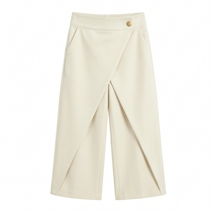 Wrap-Front Wide-Leg Pants — View 16 | Clova
