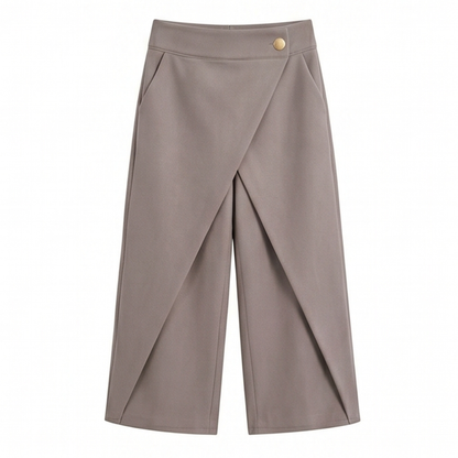 Wrap-Front Wide-Leg Pants — View 19 | Clova