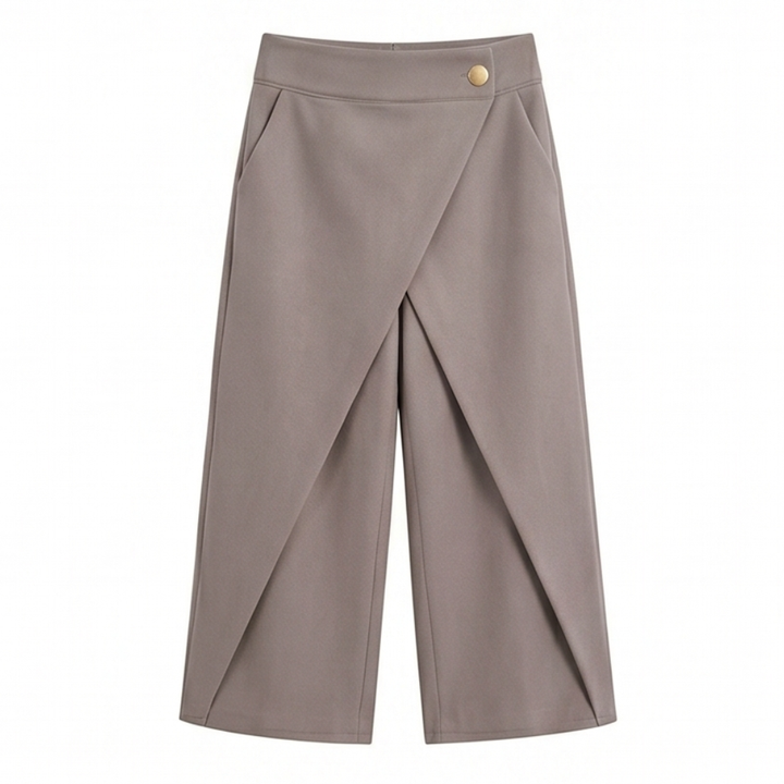 Wrap-Front Wide-Leg Pants — View 19 | Clova