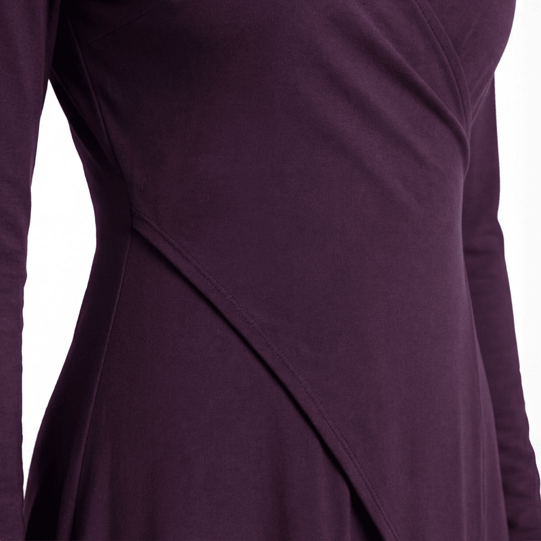 Asymmetrical Draped High Neck Maxi Dress