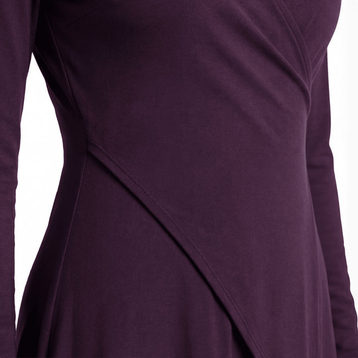 Asymmetrical Draped High Neck Maxi Dress