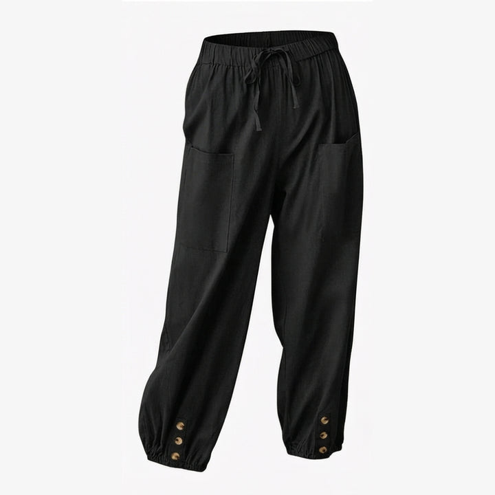 Relaxed Fit Cotton Linen Capris