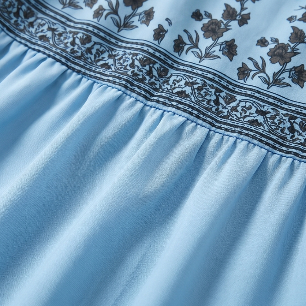Smocked Puff Sleeve Maxi Dress — View 13 | Clova