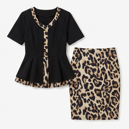Lunavia Elegant Color-Block Peplum Set for Effortless Polish — View 18 | Clova