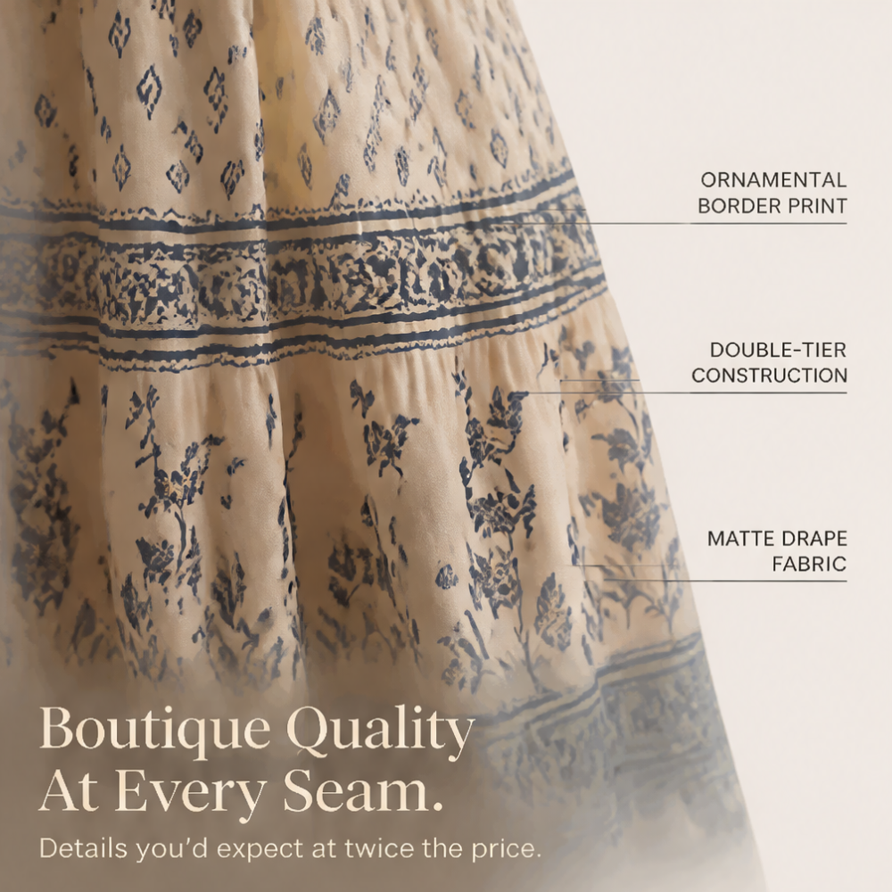 Smocked Puff Sleeve Maxi Dress — View 6 | Clova