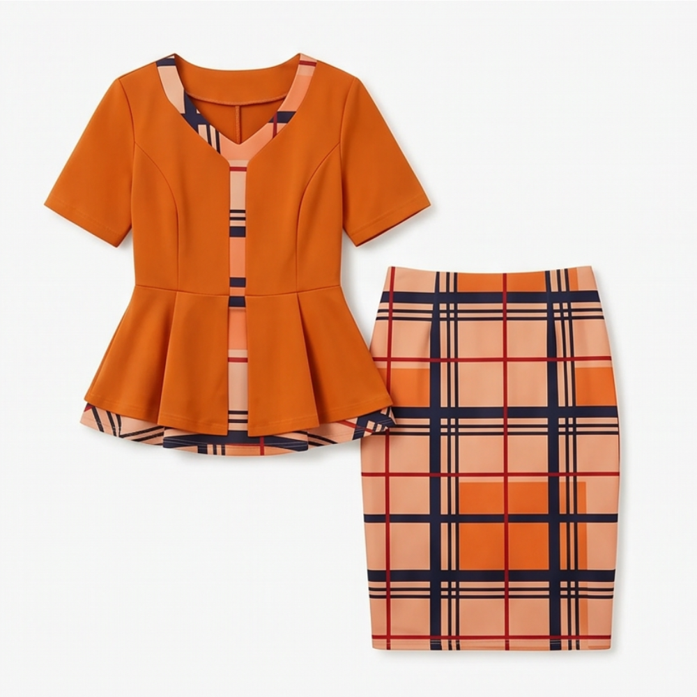 Lunavia Elegant Color-Block Peplum Set for Effortless Polish — View 16 | Clova
