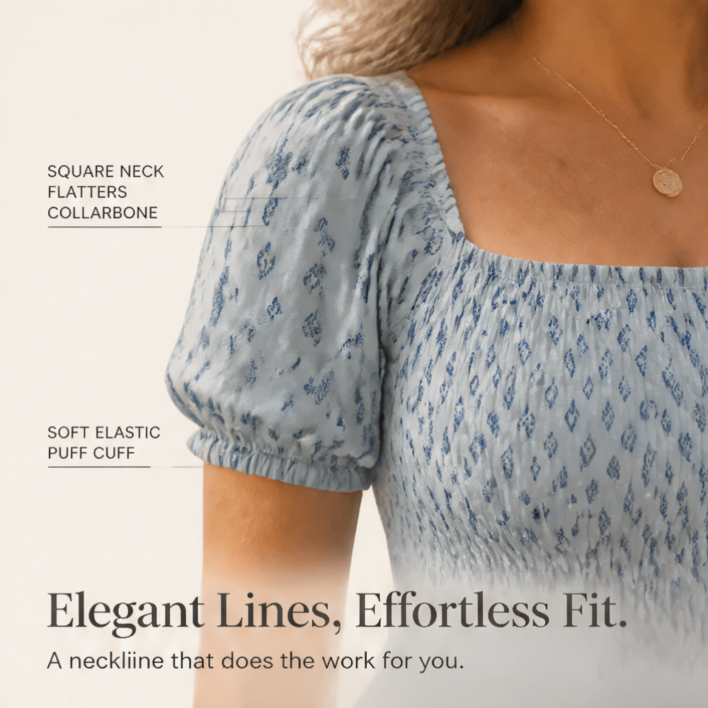Smocked Puff Sleeve Maxi Dress — View 5 | Clova
