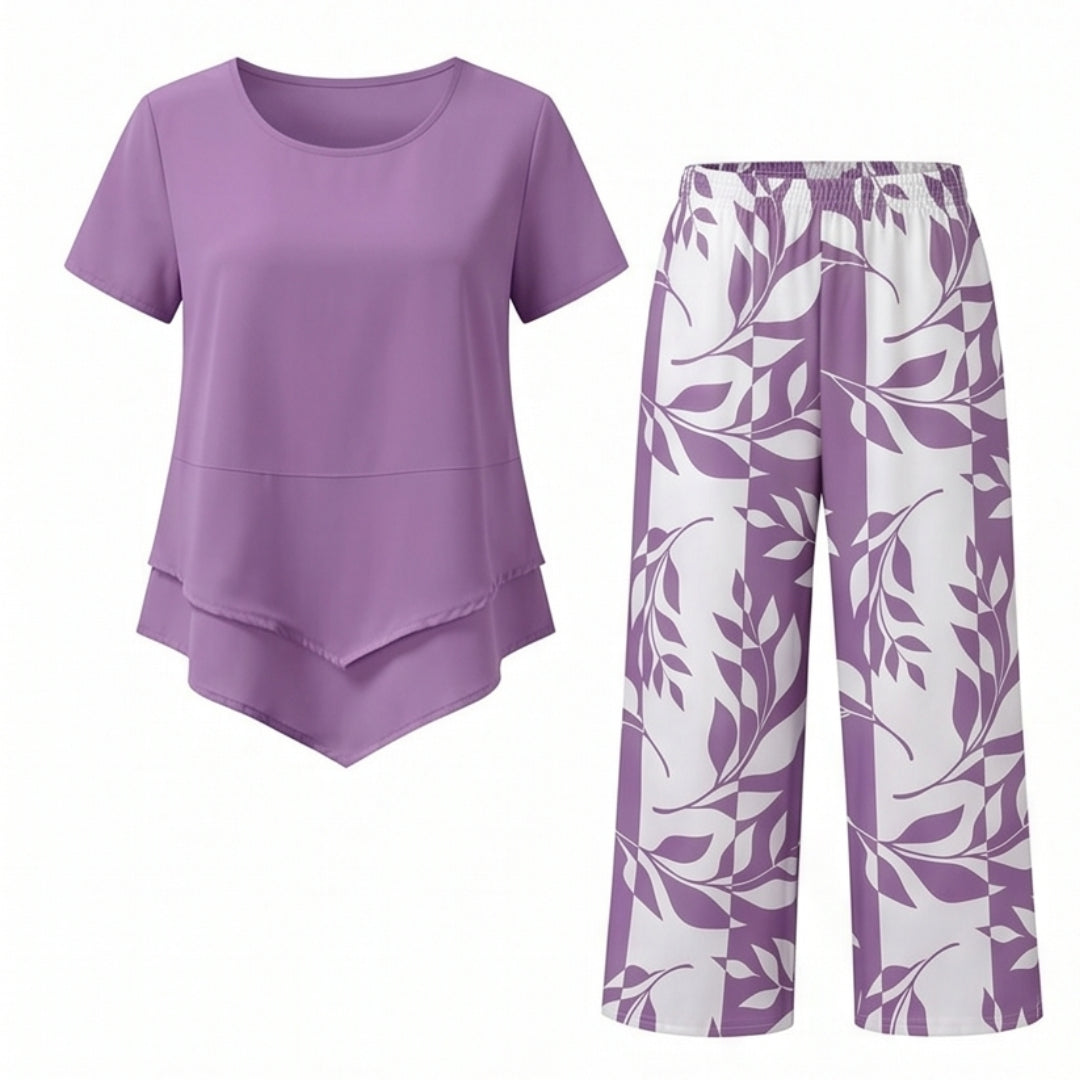 Asymmetric Tunic &amp; Wide Leg Pants Set