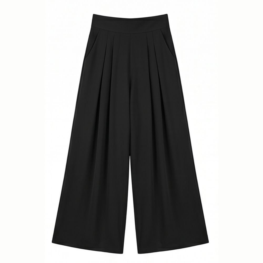 Flowy Pleated Palazzo Pants for Curvy Comfort — View 15 | Clova