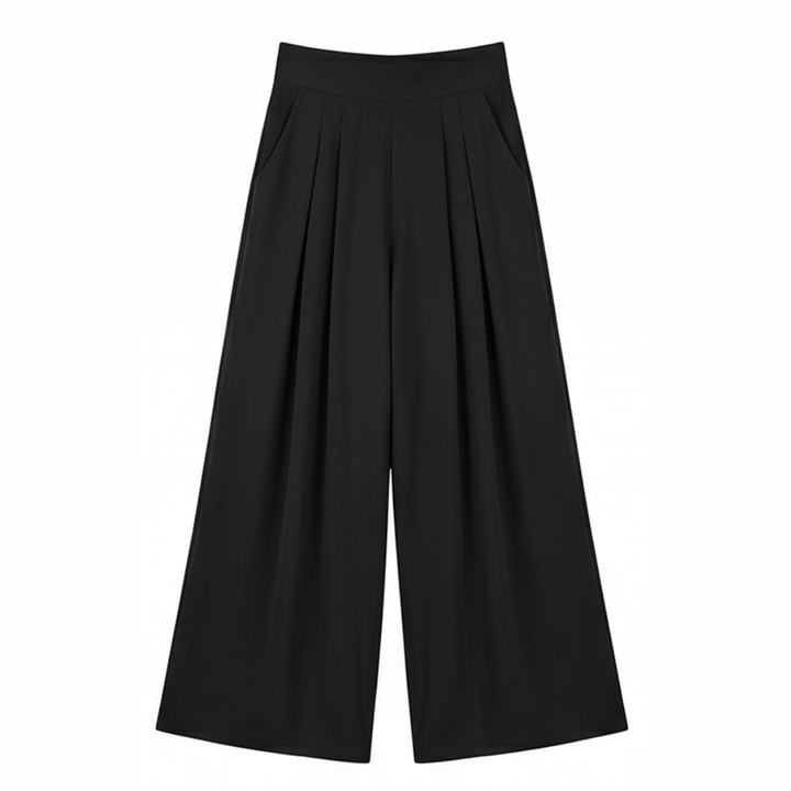 Flowy Pleated Palazzo Pants for Curvy Comfort — View 15 | Clova