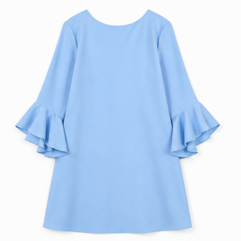 Statement Bell Sleeve Mini Dress — View 12 | Clova