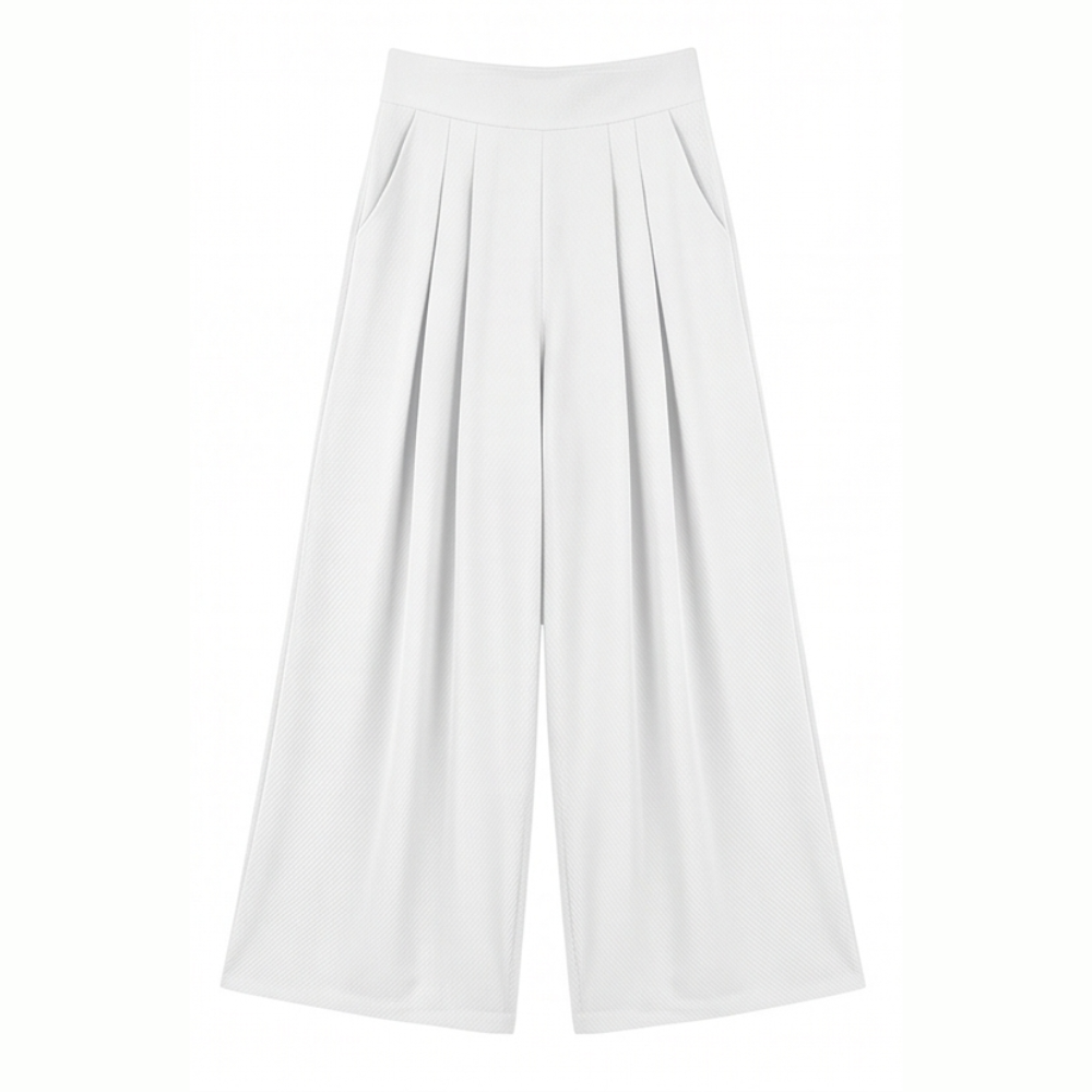 Flowy Pleated Palazzo Pants for Curvy Comfort — View 17 | Clova