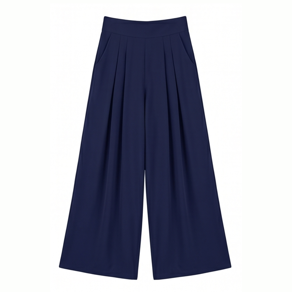 Flowy Pleated Palazzo Pants for Curvy Comfort — View 18 | Clova