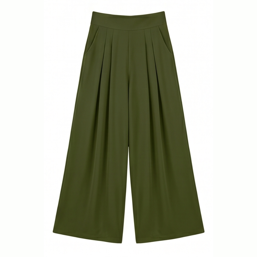 Flowy Pleated Palazzo Pants for Curvy Comfort — View 19 | Clova