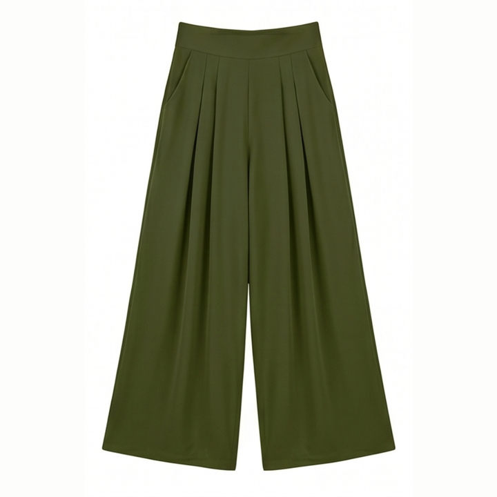 Flowy Pleated Palazzo Pants for Curvy Comfort — View 19 | Clova