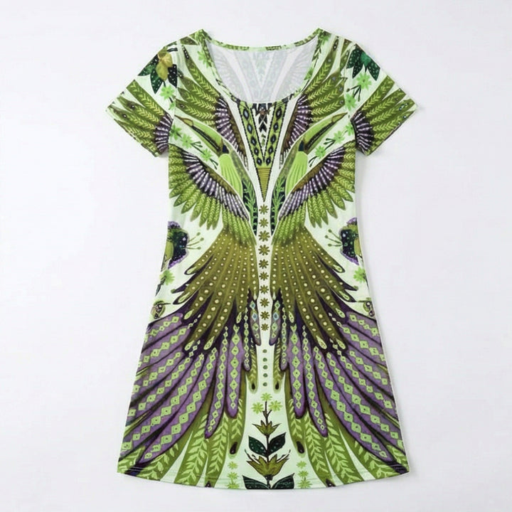 Bold Peacock Wingspan Summer Dress