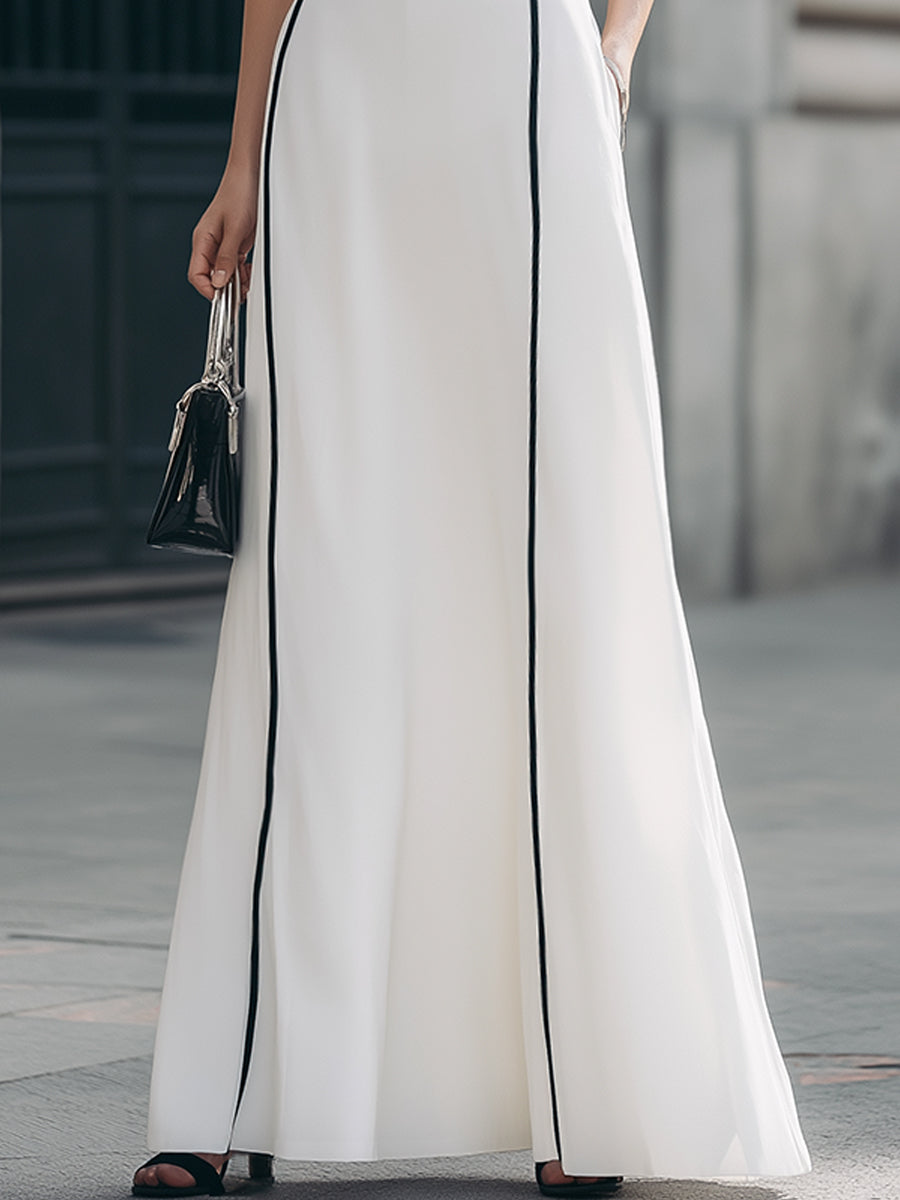 Contrast Trim Sleeveless Maxi Dress - Style View 3 | Clova