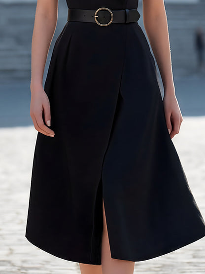 Sleeveless Wrap Waist Belted Midi Dress - Style View 3 | Clova